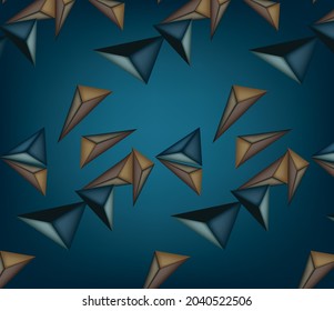 pattern geometric shapes, cones, vector, abstraction, art. dark background. pattern