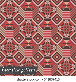 Pattern of geometric shapes. Copy that square to the side, the resulting image can be repeated, or tiled, without visible seams.