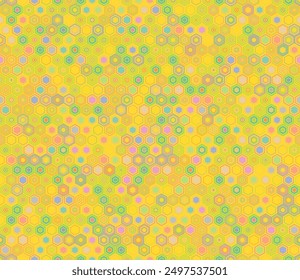 Pattern of geometric shapes. Geometric elements of varied style and color. Hexagon shapes. Tileable pattern. Seamless background. Amazing vector illustration.