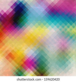 Pattern of geometric shapes, Geometric grunge Background with flow of spectrum effect, colorful, Vector