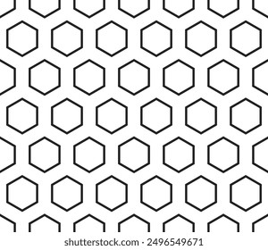 Pattern of geometric shapes. Hexagon bold mosaic cell with padding. Large hexagon shapes. Seamless tileable vector illustration.