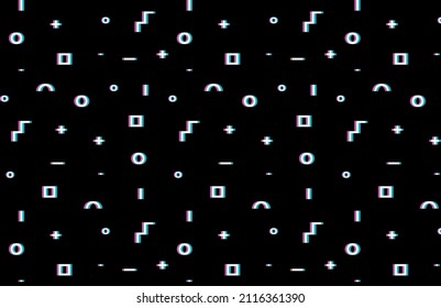 Pattern of geometric shapes on a black background.