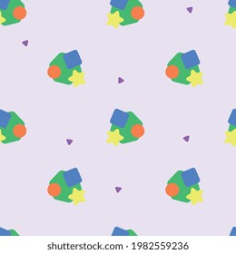 Pattern with geometric shapes on a pink background