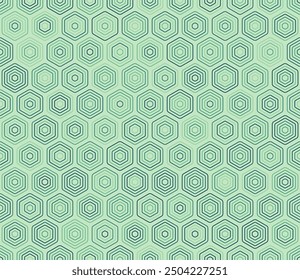 Patrón de Formas geométricas. Células de mosaico de hexágonos apilados redondeados. Formas hexagonales. Paleta de colores de varios tonos. Patrón sin fisuras. Ilustración vectorial basculante.