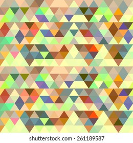 Pattern of geometric shapes. Seamless Retro Geometric Pattern. Texture with triangles, rhombus.Mosaic. Abstract pattern.
