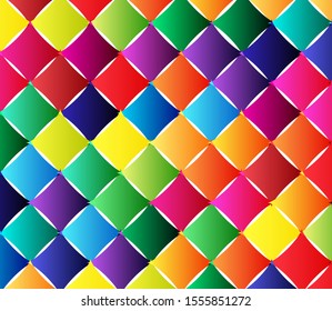Pattern of geometric shapes. Square colorful background .Texture with flow of spectrum effect. Geometric background.