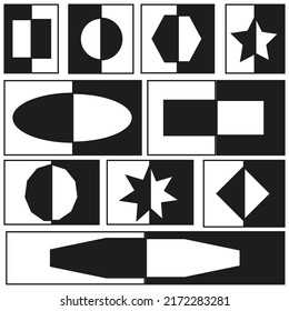 formas geométricas de patrones. Diseño de cubierta abstracta vintage. De estilo escandinavo. Ilustración vectorial. imagen de stock.