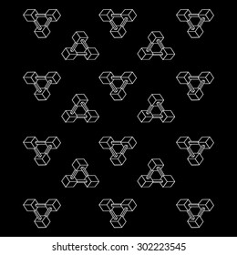 Pattern geometric simple monochrome minimalistic pattern of impossible shapes, rectangles