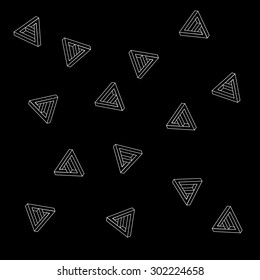 Pattern geometric simple monochrome minimalistic pattern of impossible shapes, triangles