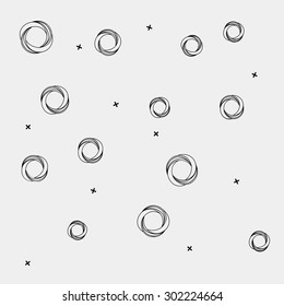 Pattern geometric simple monochrome minimalistic pattern of impossible shapes, rounds