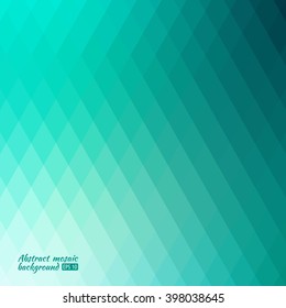  Pattern geometric. Soft transitions hue. Template for design projects. Green Grid Mosaic Background, Creative Design.