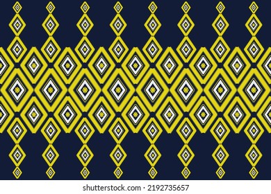 pattern geometric style . Aztec tribal abstract modern print. Ethnic Vector for Textile, Wallpaper, Home decor, Apparel, Carpet,Curtains-Bedding-Pillows. Background blue on Thai fabric design
