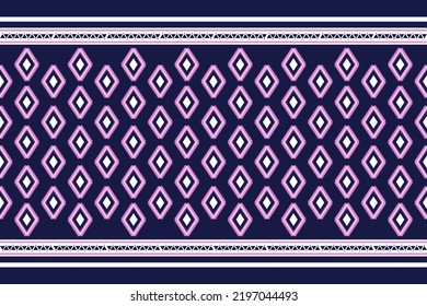 pattern geometric style . Aztec tribal abstract modern print. Ethnic Vector for Textile, Wallpaper, Home decor, Apparel, Carpet,Curtains-Bedding-Pillows. Background blue on Thai fabric design