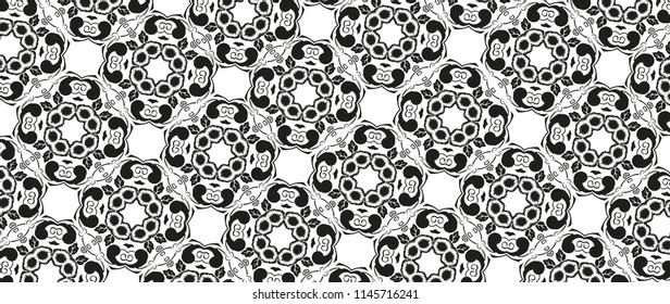 Pattern with geometric waves. Endless stylish texture. Ripple monochrome background