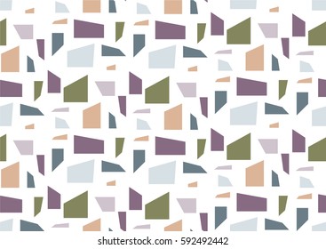 Pattern with geometrical shapes on the white background