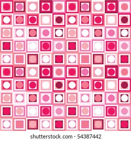 Pattern with geometrical shapes in pink tones