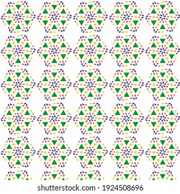 abstracción de geometría de patrón. Kaleidoscope. Formas coloreadas sobre un fondo blanco. Vector. Ropa de bebé. Tejidos de fábrica.
