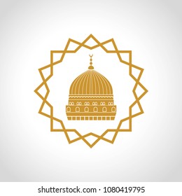 pattern of geometry with domes mosque nabawi madinah beige color