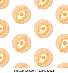 Pattern with Georgian khachipuri. Seamless pattern with Adjarian khachipuri. Vector illustration.
