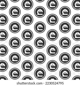 Pattern of Georgian lari coin in white background with mini doodle (icons). Vector Illustration