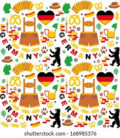 Pattern with Germany icons 