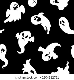 A pattern of ghosts. A Set of Ghostly Silhouettes for 
Halloween, A Collection of Ghostly Doodles