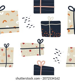 Geschenkmuster im böhmischen Stil. Vektorgrafik für den Druck auf Papier und Gewebe