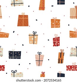 patrón de cajas de regalo de estilo bohemio. ilustración vectorial para impresión en papel y tela