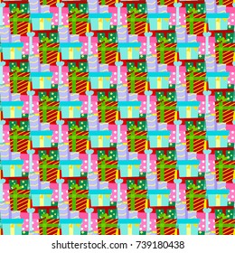 Pattern with gift boxes for Christmas or New Year.