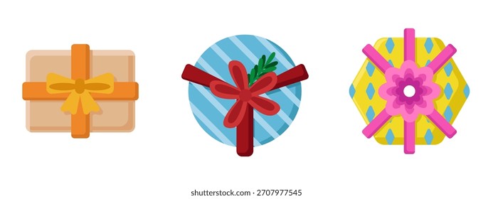 Cajas de regalo de patrón Festiva Present Set decorativo