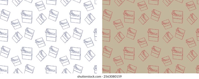 Pattern of gifts. 100% hand drawn vector image.