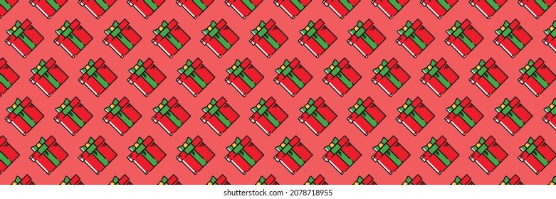 Patrón de regalos en una caja. Se puede utilizar como fondo. El concepto de regalos para Navidad y Año Nuevo.
