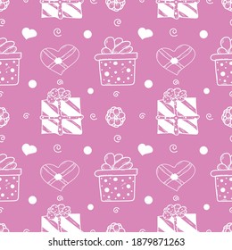 Pattern with gifts and hearts