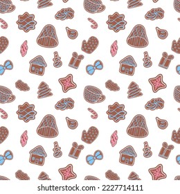 pattern of gingerbread flat illustration