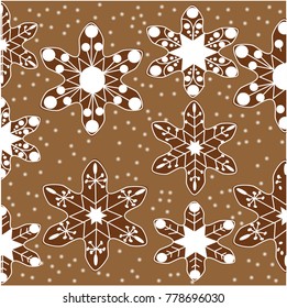 pattern of gingerbread as snowflakes