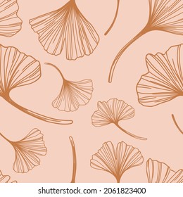 Pattern with ginkgo leaves. leaves seamless background.