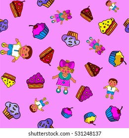 pattern girl boy dessert