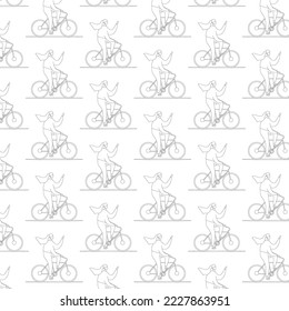 Pattern of a girl on a bicycle from lines.
