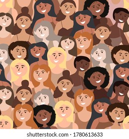 Pattern of girls of different nationalities
