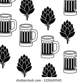 pattern glass with beer isolated icon