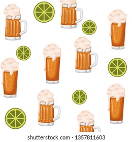 pattern glass with beer isolated icon