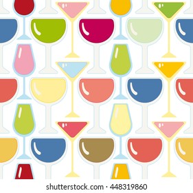 Pattern glass and colorful drink.