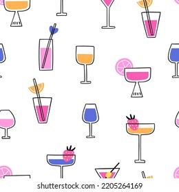 pattern with glasses. design of fabric, paper, etc. vector illustration.