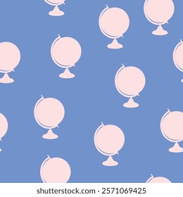 Pattern Globe Wtih thme color white and blue