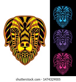 pattern glowing dog decorative art