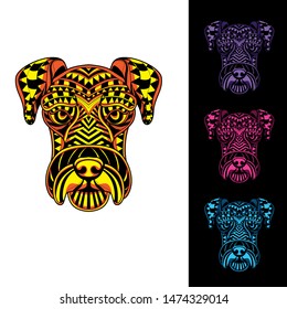 pattern glowing dog decorative art