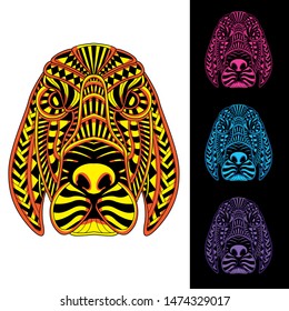 pattern glowing dog decorative art