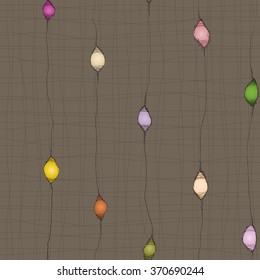 Pattern with glowing lanterns on grey background