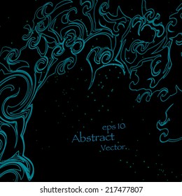 Pattern and glowing lines eps10, vector elegant wave