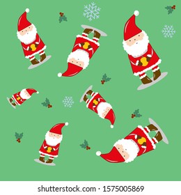 Pattern of gnomes and snowflakes